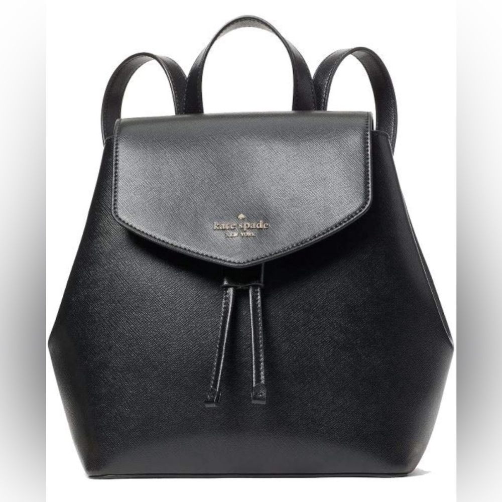Kate Spade Lizzie Flap Backpack, Black, Like New
